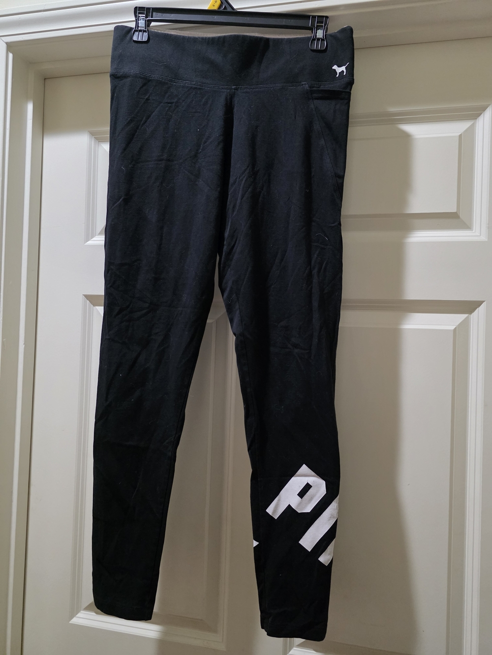 Victoria's Secret Black Leggings with White Logo